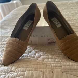 Nine West Tan Flats with Woven Texture